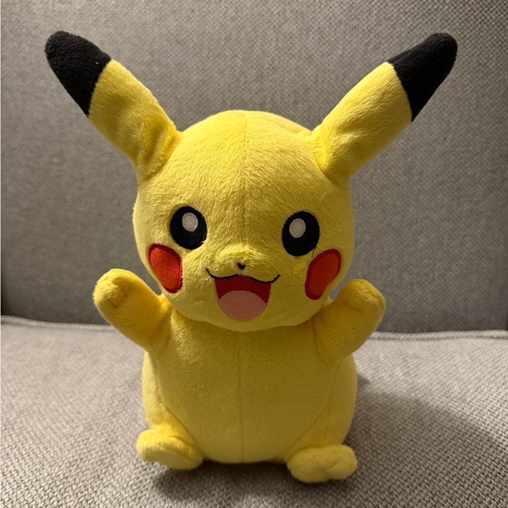 Yellow Pikachu Plush Toy with voice and light up cheeks